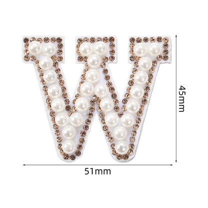 Crystal yellow diamond 26-letter fabric patch set, hot-hot stamped colored letter patch for clothing bags, diamond patches