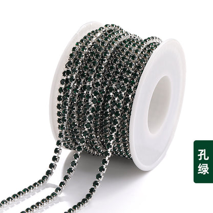 Hot Selling Multicolor White K Claw Chain 2 2.5 2.8 3mm Dense Crystal Glass Drill Claw Chain DIY Clothing Decorations