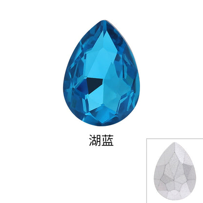 Drop Shape Diamond, Real Silver Plated Bottom Glass, Rhinestone Luggage, Hair Accessories, Accessories, Culet Drop Diamond