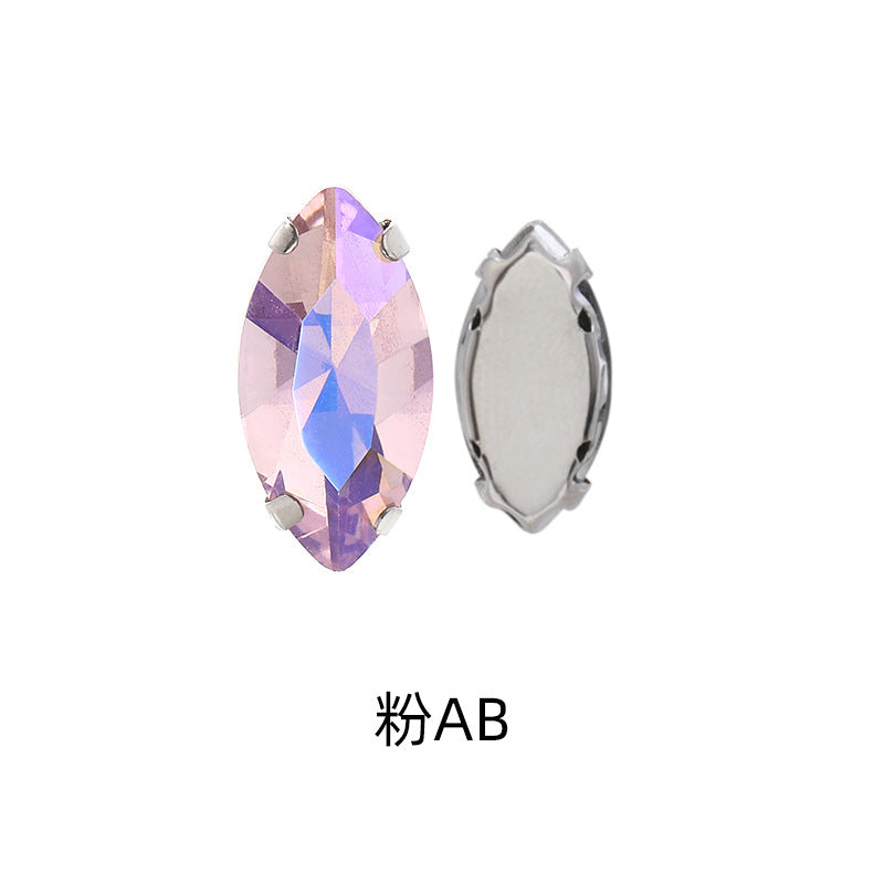 Navette Crystal Square Claw Rhinestones - Thickened Bottom Hand-Sewn Shoes Luggage Clothing Accessories