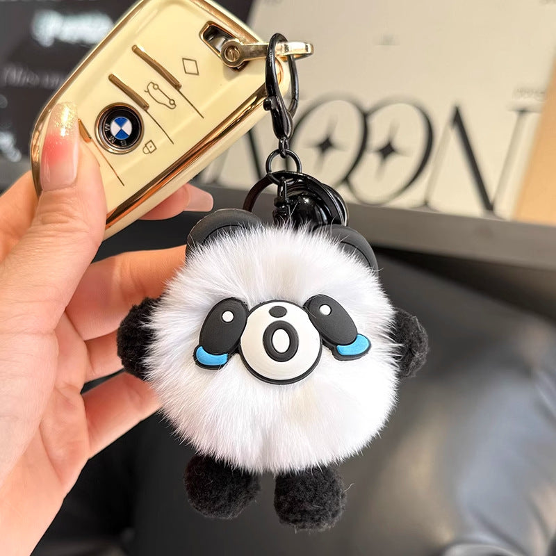 Cute imitation otter rabbit long legs small briquette car keychain pendant plush bag pendant gift doll doll