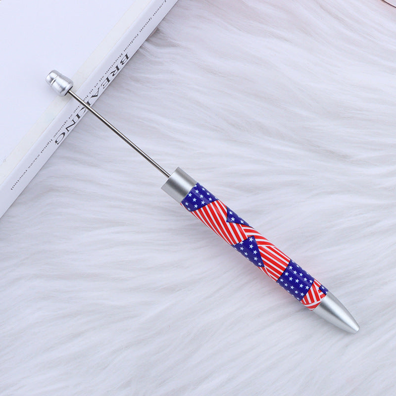 creative printed ballpoint pen diy beaded sunflower flag printed plastic ballpoint pen theme advertising gift pen