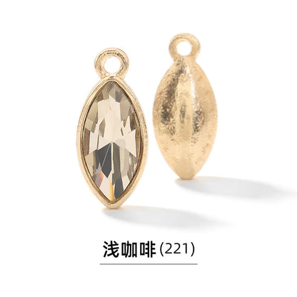 Xichuan horse eye zinc alloy pendant, gold base horse eye single pendant with diamond, DIY jewelry, earrings, doll pendants, horse eye rhinestone