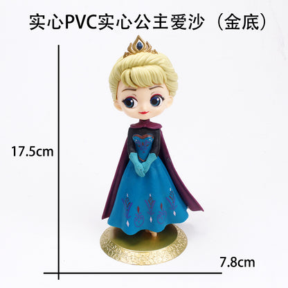 Q version of the girl, the 2nd generation of the ice and snow series princess, the 3rd generation of Elsa, the cake decoration ornaments, the figure model scene decoration