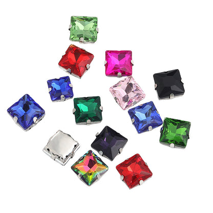 Square claw drill perforated hand sewing rhinestone wedding dress accessories handmade material accessories square claw drill