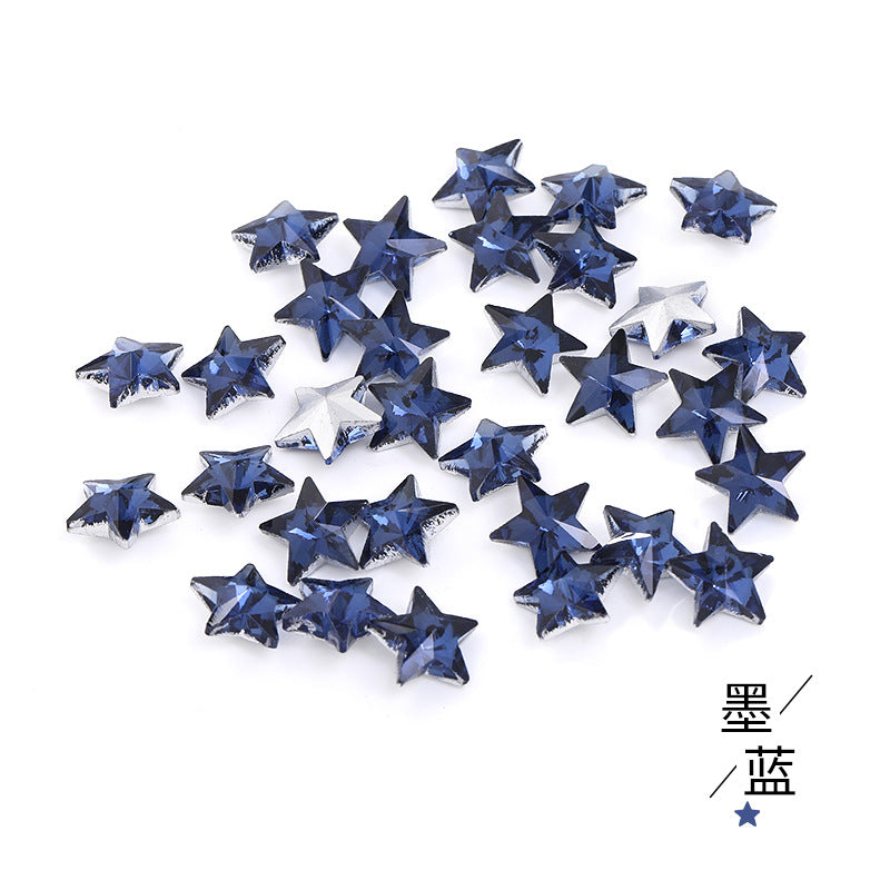 Source of origin: pointed bottom five-pointed star rhinestone, glass five-pointed star rhinestone, phone case diamond attachment, hair accessory rhinestone accessories