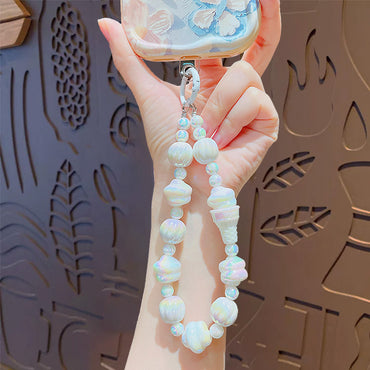 Creative Cartoon Ice Cream Beaded Phone Chain Keychain Pendant Cute Couple Bag Keychain Pendant Gift