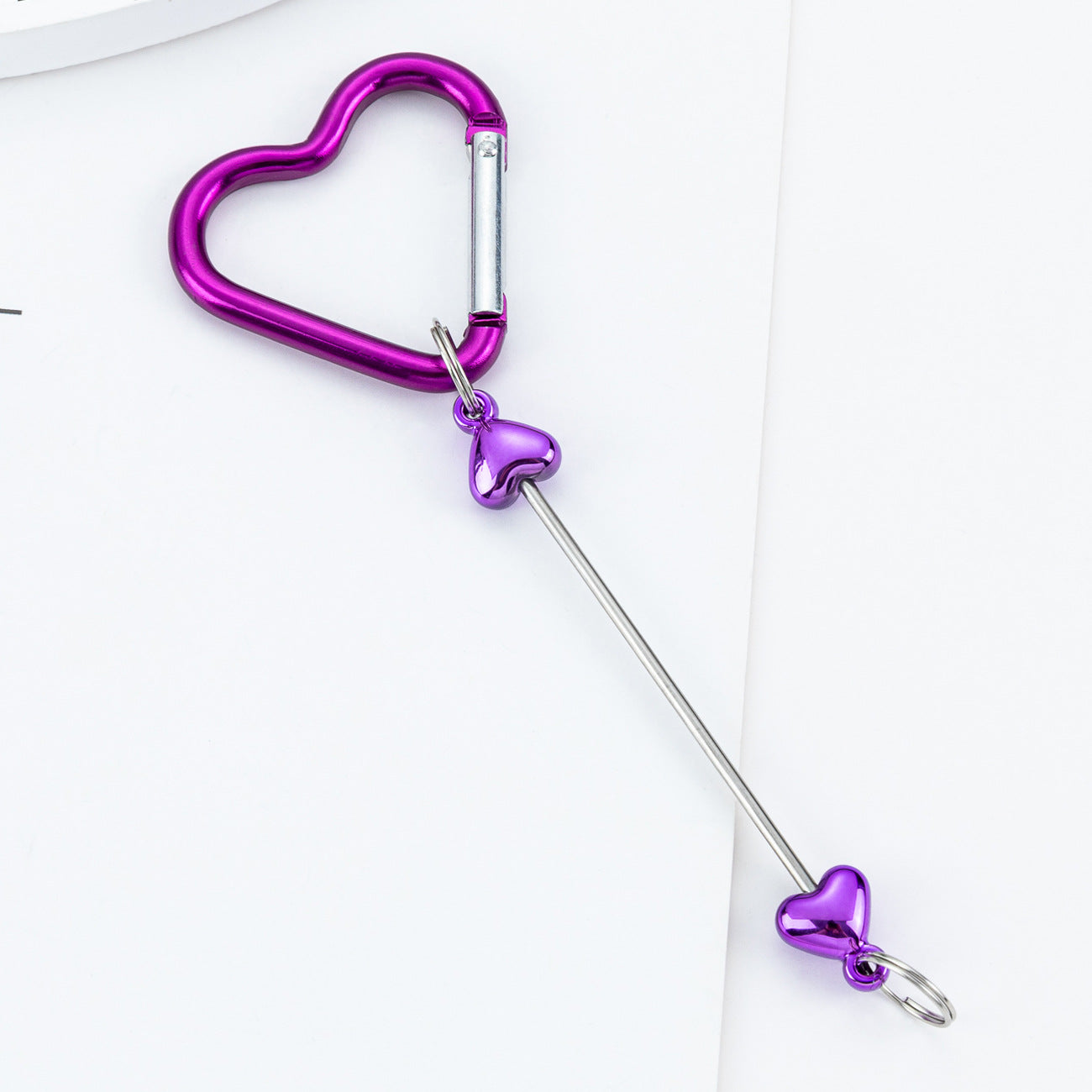 DIY Beaded Love Carabiner - Metal Bag Hook Jewelry Outdoor Kettle Backpack Carabiner