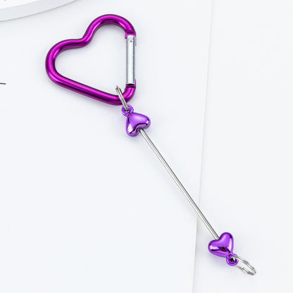 DIY Beaded Love Carabiner - Metal Bag Hook Jewelry Outdoor Kettle Backpack Carabiner