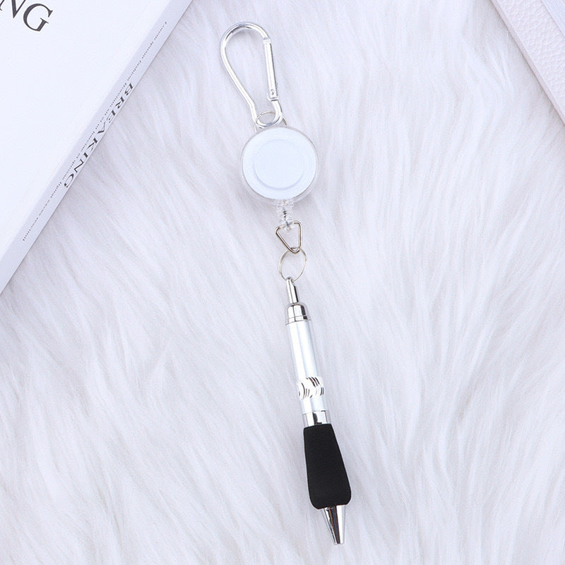metal draw pen portable stretch ballpoint pen outdoor carabiner keychain telescopic writing pen wholesale