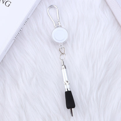 metal draw pen portable stretch ballpoint pen outdoor carabiner keychain telescopic writing pen wholesale