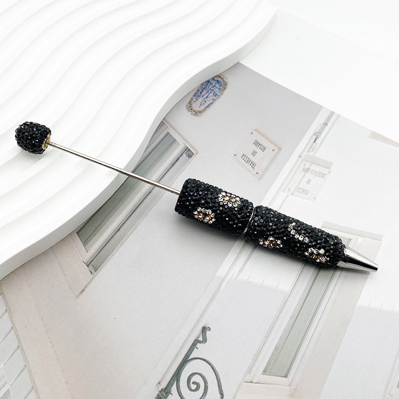Leopard print full diamond ballpoint pen creative DIY beading pure handmade diamond set ballpoint pen advertising gift pen spot wholesale