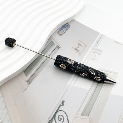 Leopard print full diamond ballpoint pen creative DIY beading pure handmade diamond set ballpoint pen advertising gift pen spot wholesale