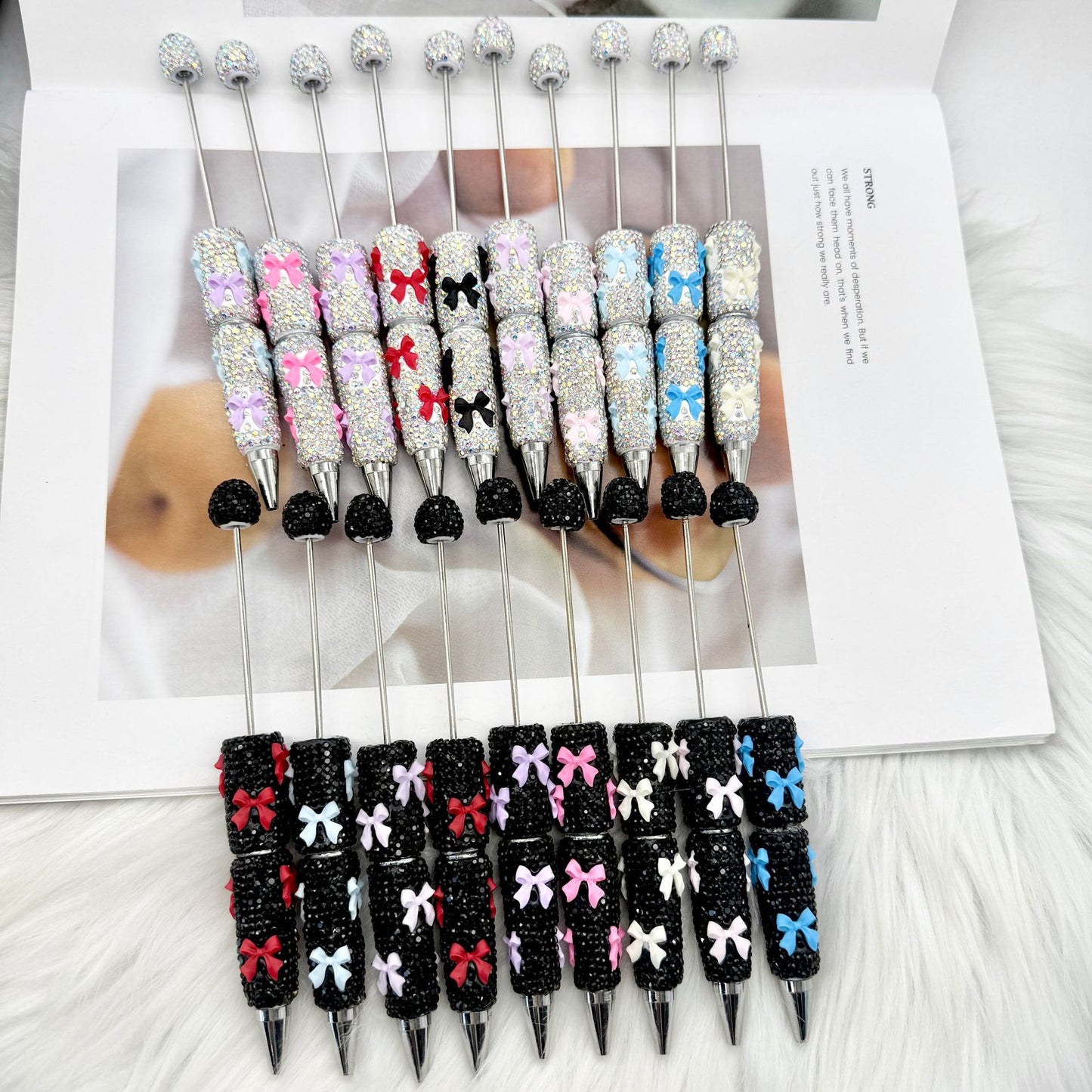 DIY creative bow full diamond  pen multi-color diamond gift pen Valentine's Day series gift pen in stock