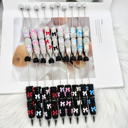 DIY creative bow full diamond  pen multi-color diamond gift pen Valentine's Day series gift pen in stock