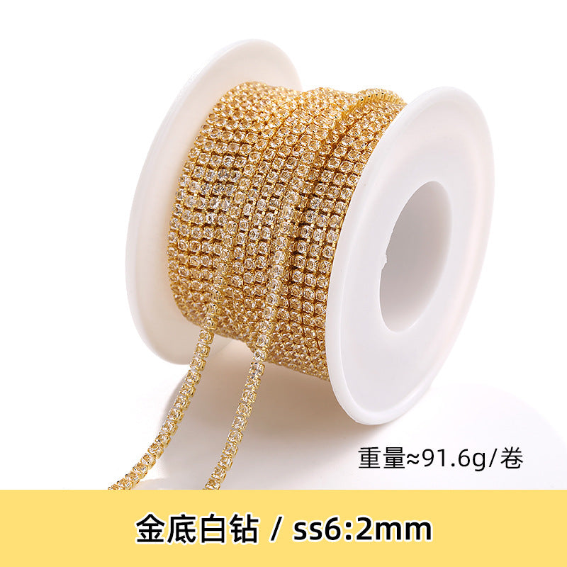 Zircon claw chain 2.5 3 4mm dense white rhinestone claw chain phone case, nail art, clothing, DIY accessories