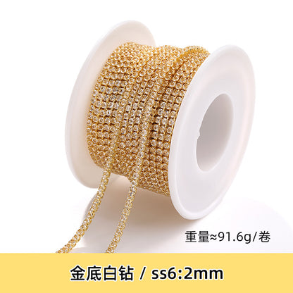Zircon claw chain 2.5 3 4mm dense white rhinestone claw chain phone case, nail art, clothing, DIY accessories