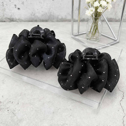 Black mesh bubble claw hair clip with a premium look like a 'full-scale starry star' hair clip, 2026 new style with little hair volume at the back of the head