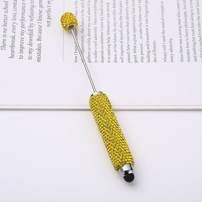 Source wholesale DIY touch screen full diamond ballpoint pen AB dazzling faience clay diamond ballpoint pen cross-border hot selling handmade gifts