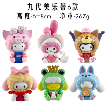 Explosive blind box figure 9 generations 6 Melody Sanrio Kuromi blind box doll ornament figure model wholesale