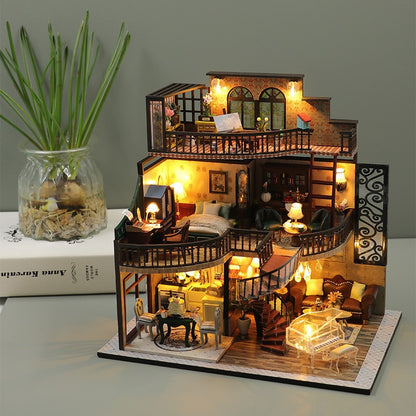 M213 Dream Building High Pavilion DIY Hand Assembled Wooden Cabin 3D Three-dimensional European Assembly Cabin Cross-border Toys