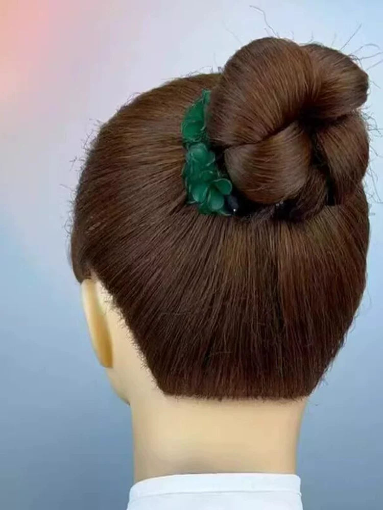 Floral hair wand bun updo tool, lazy minimalist flower bud headpiece, acrylic upgraded hydrangea hair accessory