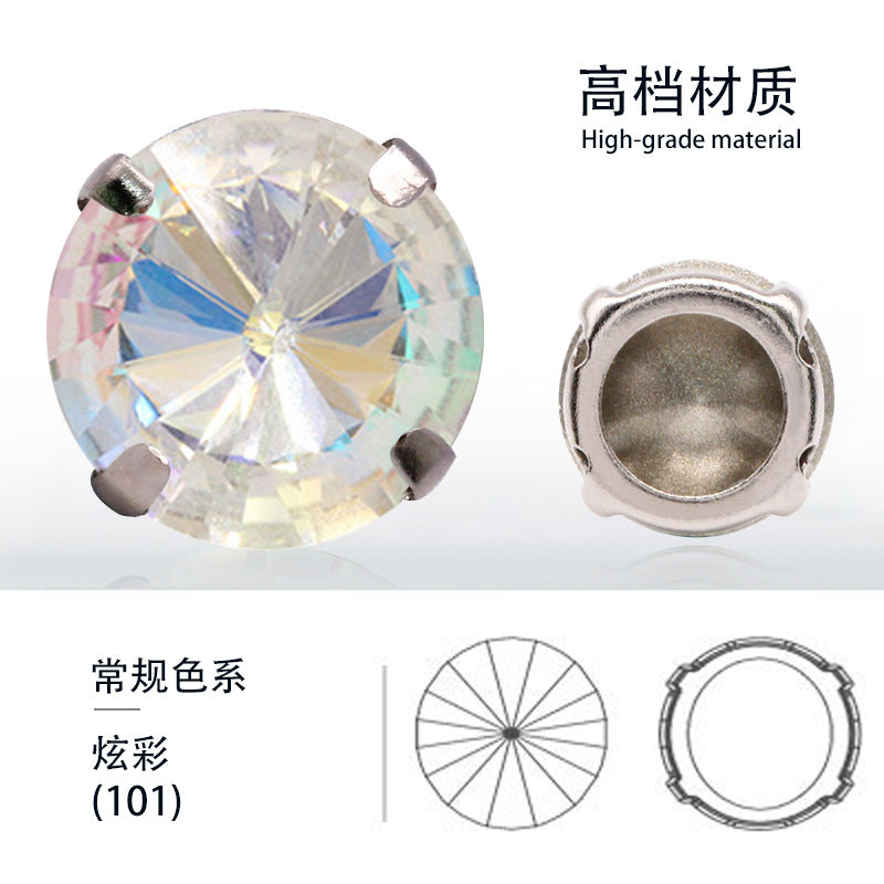 Factory direct sales satellite hollow claw drill glass special-shaped copper claw thickened hand-sewn garment accessories DIY accessories