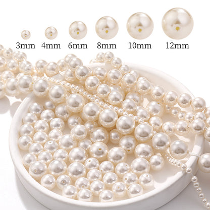 Imitation Shijia High-Quality Glass High-Brightness Pearl DIY Bracelet, Crossbody Chain, Bracelet Necklace, Through-Hole High-Brightness Glass Beads