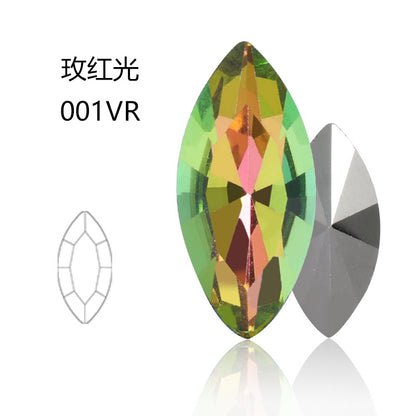 Cross-border Internet celebrity K9 diamond-shaped diamond pointed bottom, special-shaped marquise crystal diamond earrings, necklace accessories, nail art, sparkling diamonds