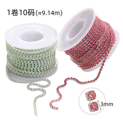 Colorful SS12 claw chain protein mocha series diamond chain dense phone case, luggage, clothing accessories, DIY accessories