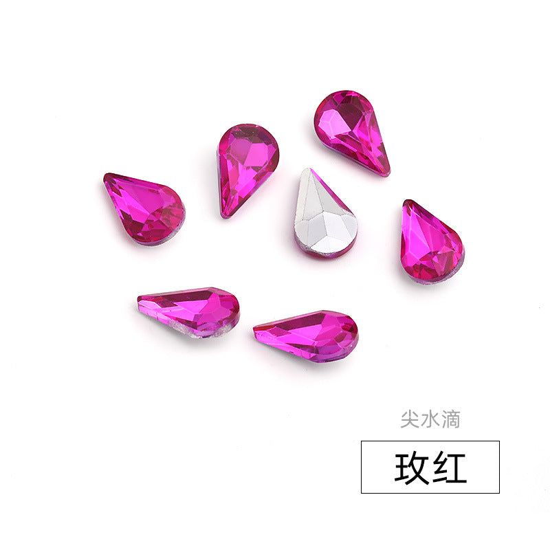 Long Drop Teardrop Diamond Rhinestones - Silver Crystal Luggage Jewelry Nail Art Clothing Hair Accessories