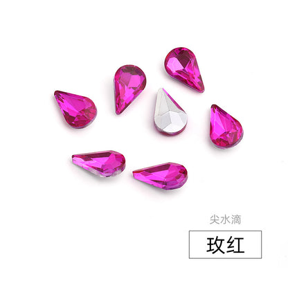 Long Drop Teardrop Diamond Rhinestones - Silver Crystal Luggage Jewelry Nail Art Clothing Hair Accessories