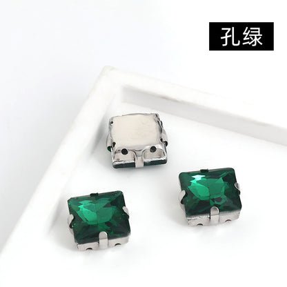 Square claw drill perforated hand sewing rhinestone wedding dress accessories handmade material accessories square claw drill
