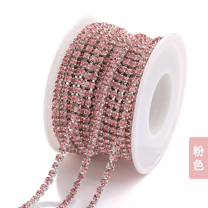 Hot Selling Multicolor White K Claw Chain 2 2.5 2.8 3mm Dense Crystal Glass Drill Claw Chain DIY Clothing Decorations