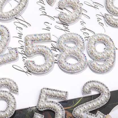 Hot Patch Non-Woven Digital Patches - DIY Clothing Accessories White Imitation Pearl Diamond