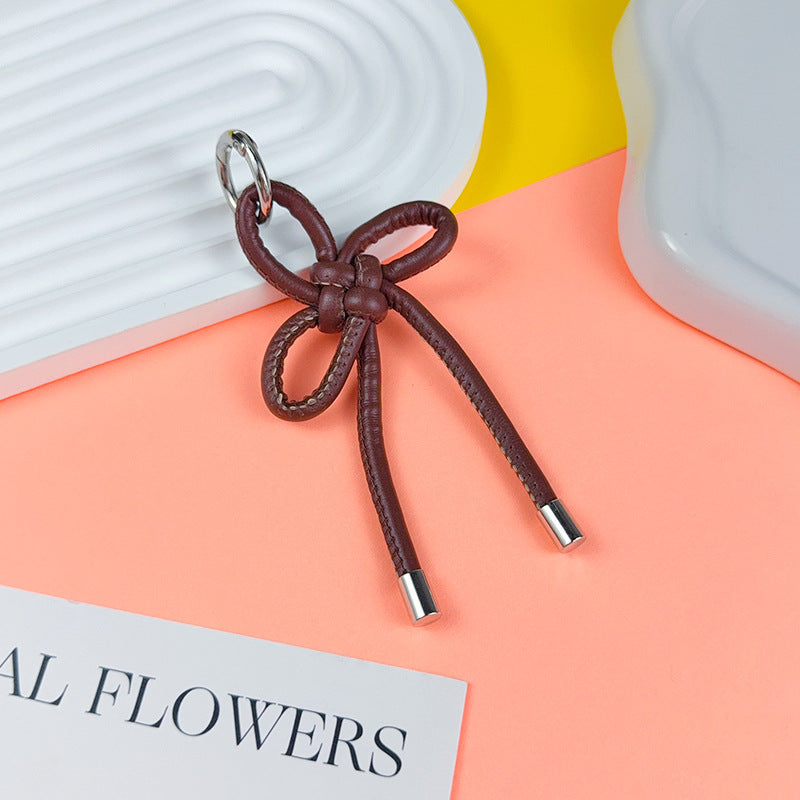 Creative PU leather Chinese knot keychain pendant accessories couple miu bag keychain pendant small gift
