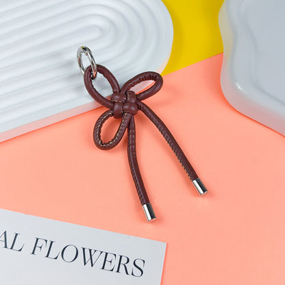 Creative PU leather Chinese knot keychain pendant accessories couple miu bag keychain pendant small gift