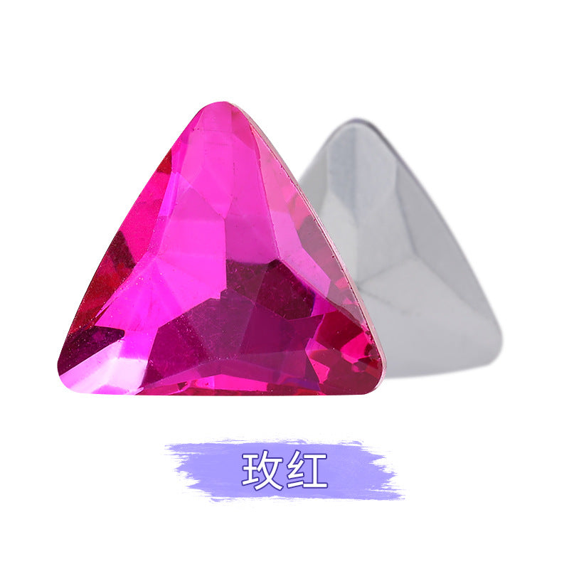 Pointed bottom triangular diamond, irregular rhinestone phone case, diamond attachment, diamond apparel, clothing, shoes, bags, crystal jewelry, accessories, pointed bottom triangular diamond
