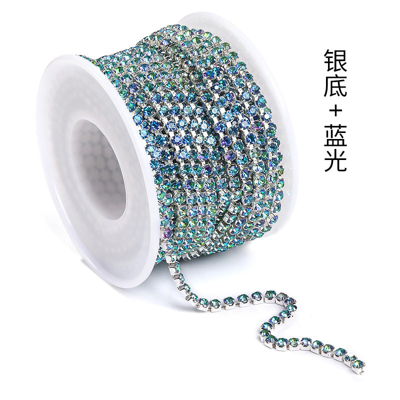 Cross-border explosive SS12 electrophoretic rhinestone claw chain, colorful diamond chain, intensive mobile phone case, luggage, clothing, accessories, diamond chain