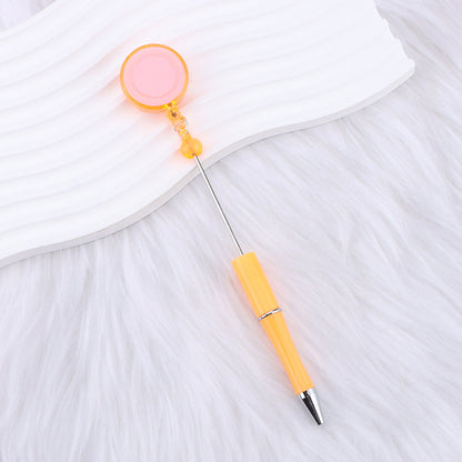 DIY easy to pull buckle ballpoint pen color plastic retractable doctor nurse badge card easy pull cable buckle