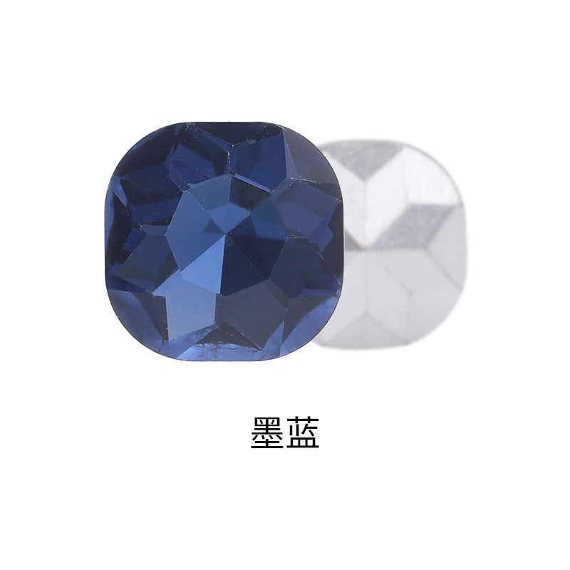 Fat square pointed sole special-shaped diamond earrings, nail art diamond accessories, shoes, bags, clothing, crystal accessories, pointed sole fat square diamonds