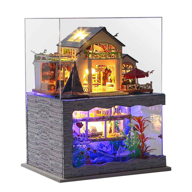 Tianyu TC4 Impression Hawaii DIY Cottage Seaside Villa Room Model Handmade Assembly Wooden Toys Gifts