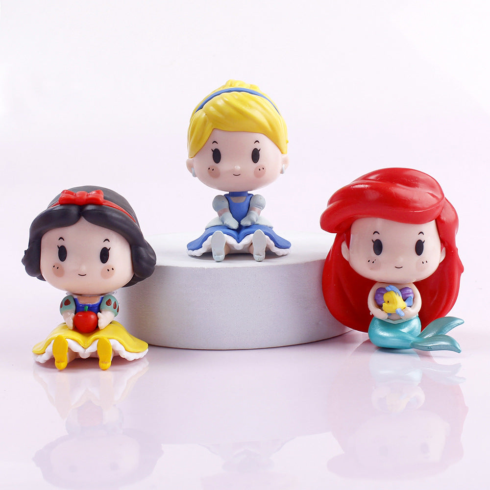PVC Fourth Generation Meat Little Princess Cake Decoration Ornament Cute Little Princess Car Figure Home Decoration