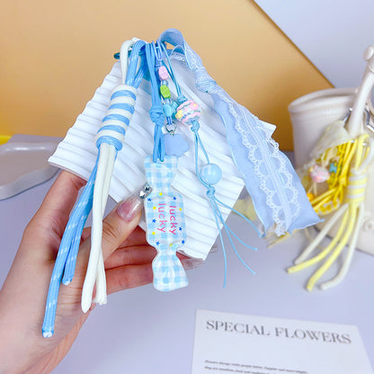 Handmade DIY Milk Candy Bracelet Keychain Ornament Creative Miu Bag Pendant Car Keychain Trinkets