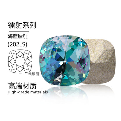 K9 pointed base fat square diamond special-shaped crystal diamond vacuum plated base wedding dress accessories accessories with fat square pointed bottom shaped diamond