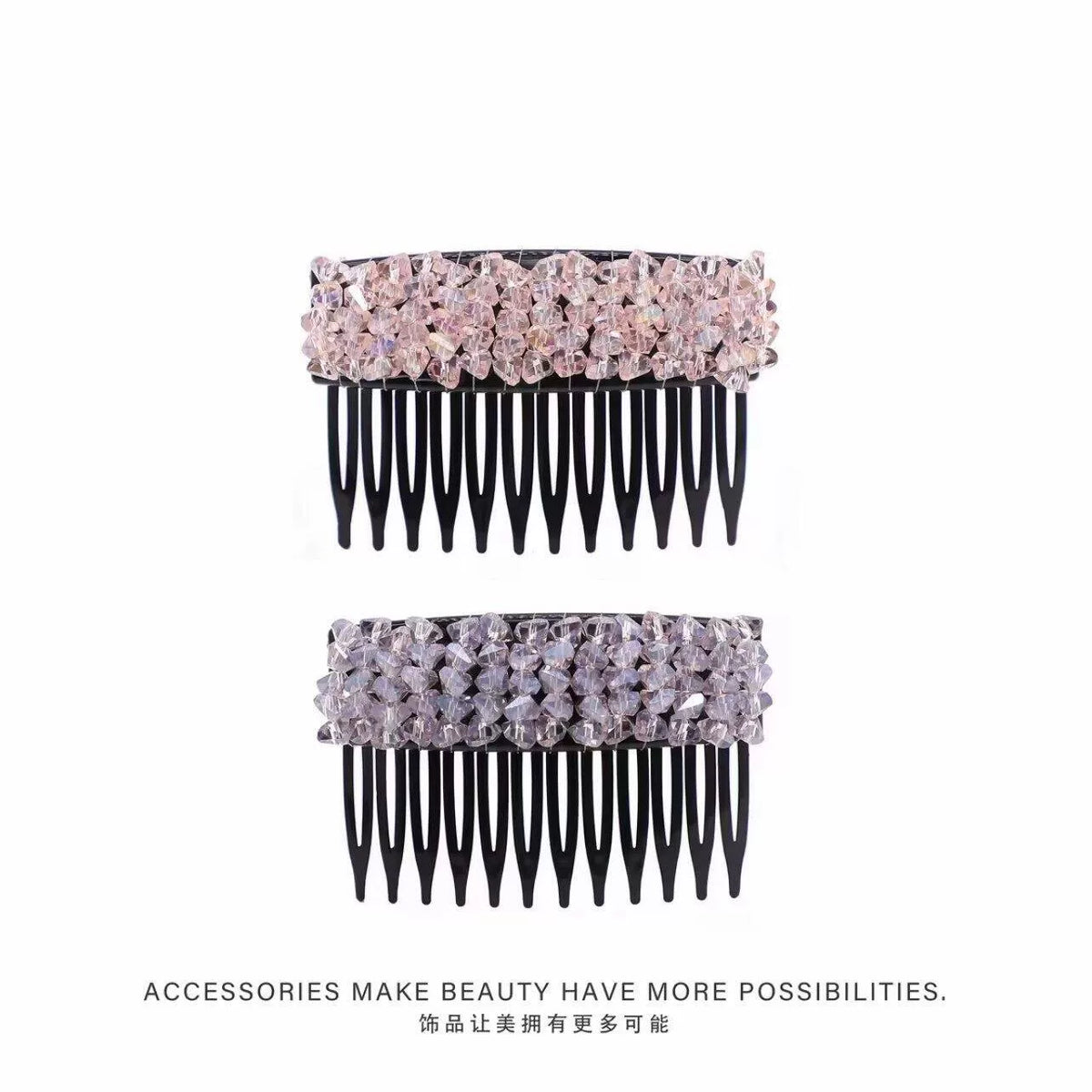 Elegant light luxury rhinestone hair comb, high-end inverted comb hair accessory, new style of bangs and loose hair organizer, side hair clip