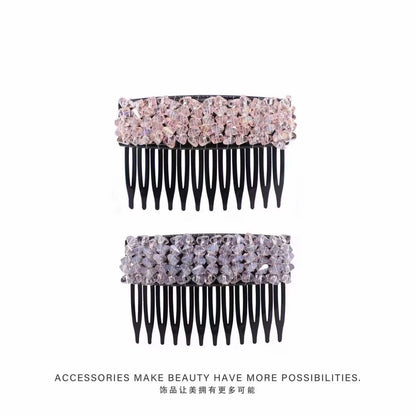 Elegant light luxury rhinestone hair comb, high-end inverted comb hair accessory, new style of bangs and loose hair organizer, side hair clip