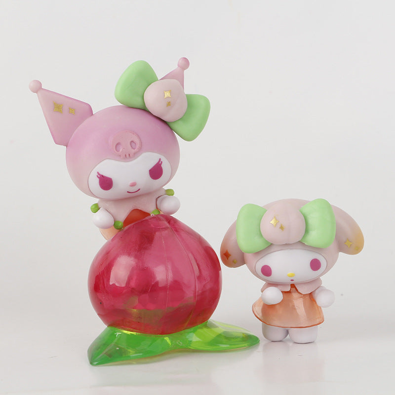 Cute and cute vitality peach peach kulomi figure model tide toy doll desktop car ornaments wholesale