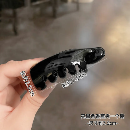 Amber banana clip, extra small size, low hair volume, premium non-slip ponytail twist clip, grab clip, women's back head accessory vertical clip