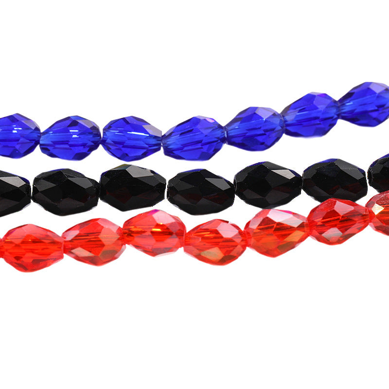 Xichuan cross-border water drop beads, glass beads, door curtains, garment accessories, straight hole water drop beads, cut surfaces, crystal bead factory wholesale